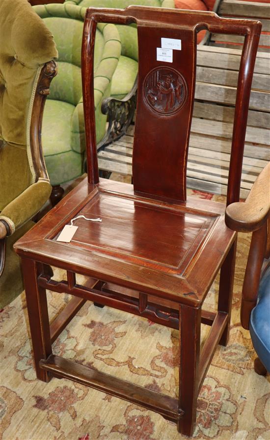 A 19th century Chinese elm side chair